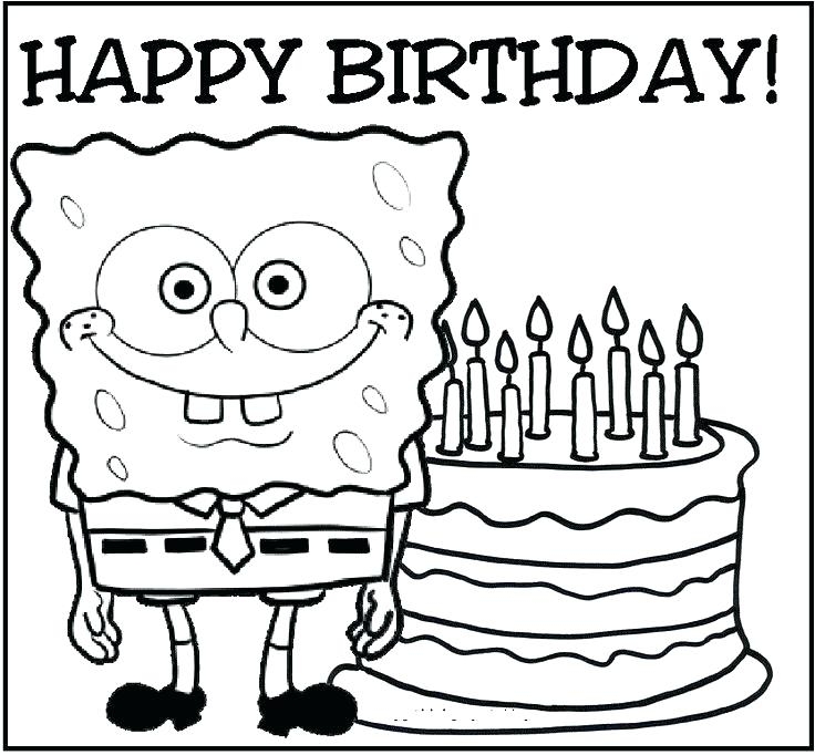 736x682 Spongebob Happy Birthday Coloring Pages Spongebob Happy Birthday