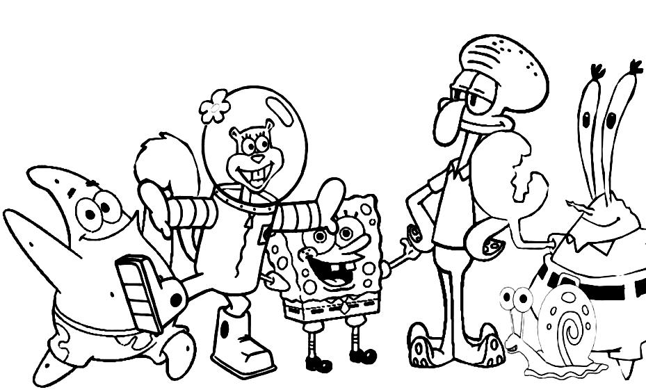 929x564 Interesting Spongebob Characters Coloring Pages Diy Coloring Page