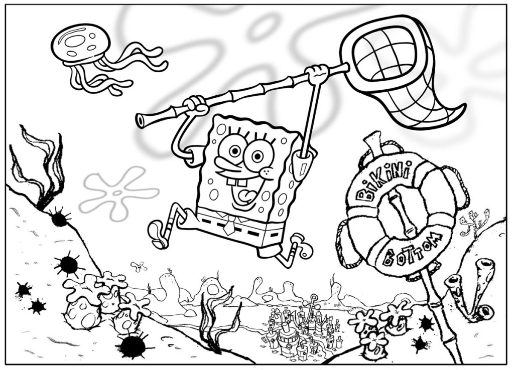 1024x738 Coloring Pages From Spongebob Squarepants Animated Cartoons