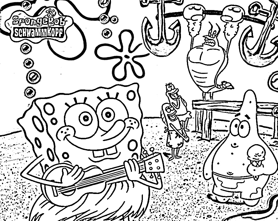 965x768 Spongebob Characters Coloring Pages Free Printable Spongebob