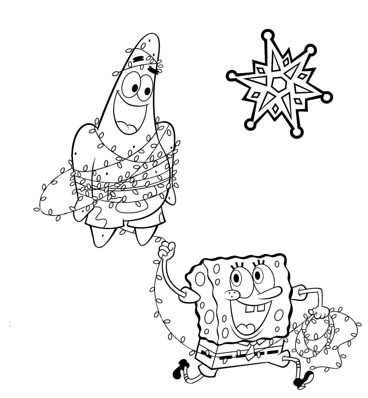 Spongebob Christmas Coloring Pages