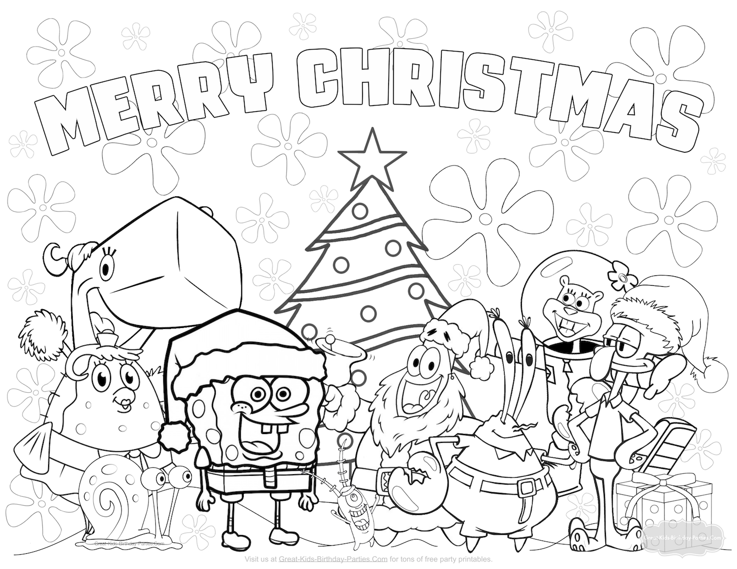 1500x1159 Printable Free Christmas Coloring Pages Spongebob Christmas