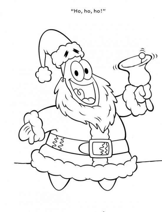 Spongebob Christmas Coloring Pages Free Printable