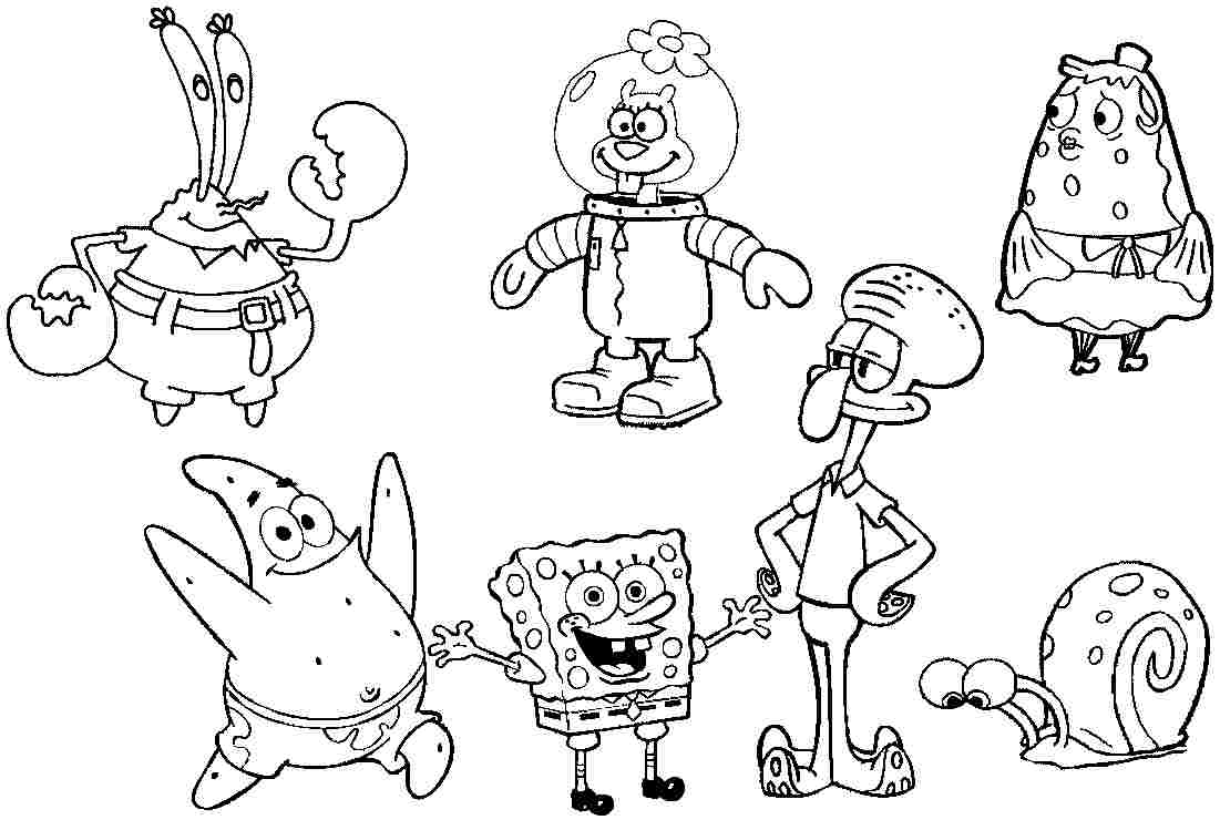 1101x740 Willpower Sponge Bob Colouring Pages Spongebob