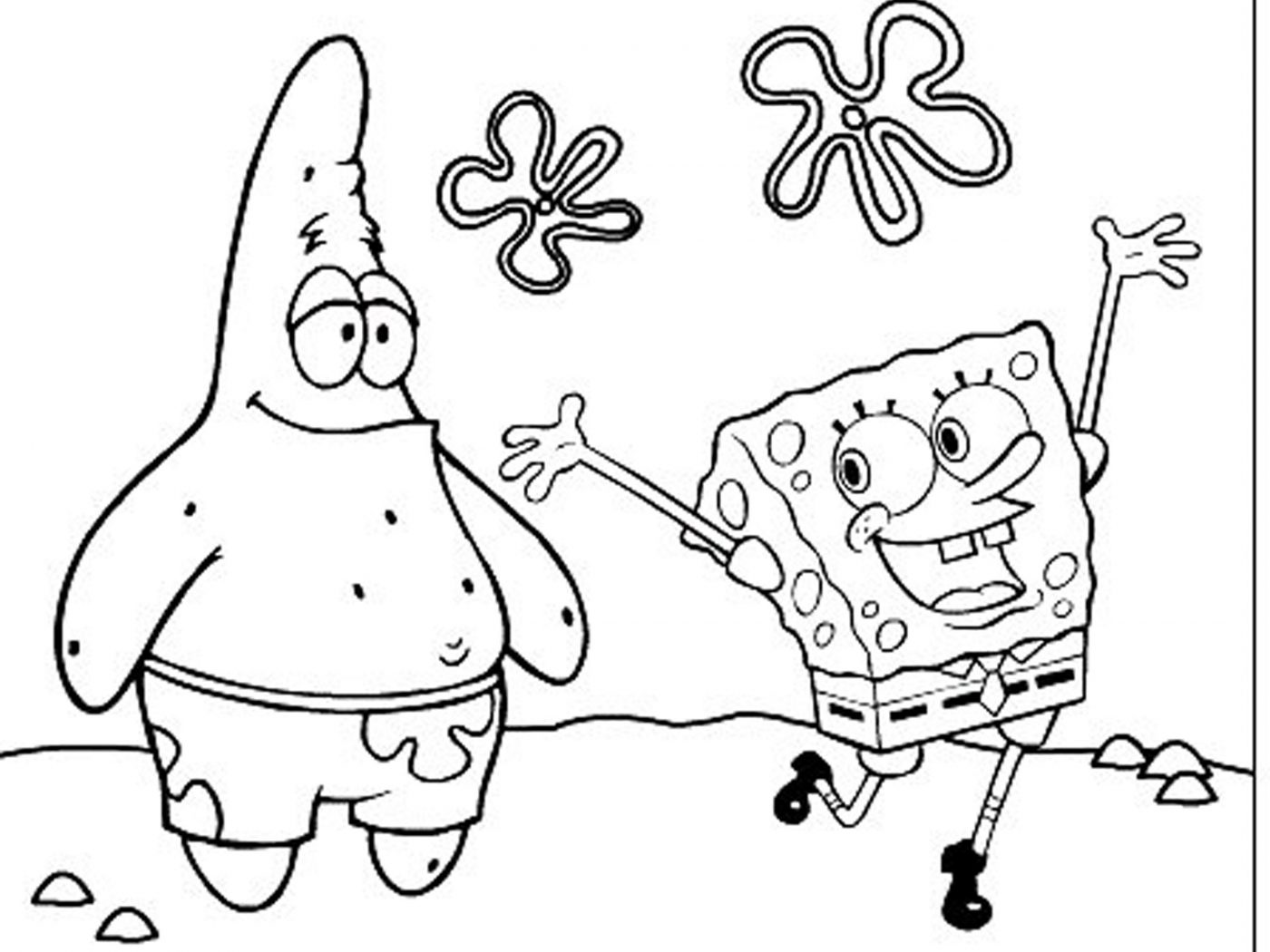 1400x1050 Great Free Spongeboboring Pages Printable Valentines Christmas