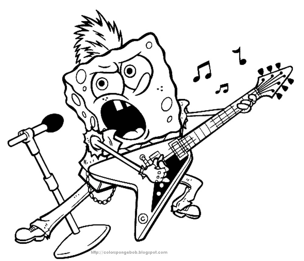 1000x858 Strong Sponge Bob Color Page Top Spongebob Pages Best Coloring