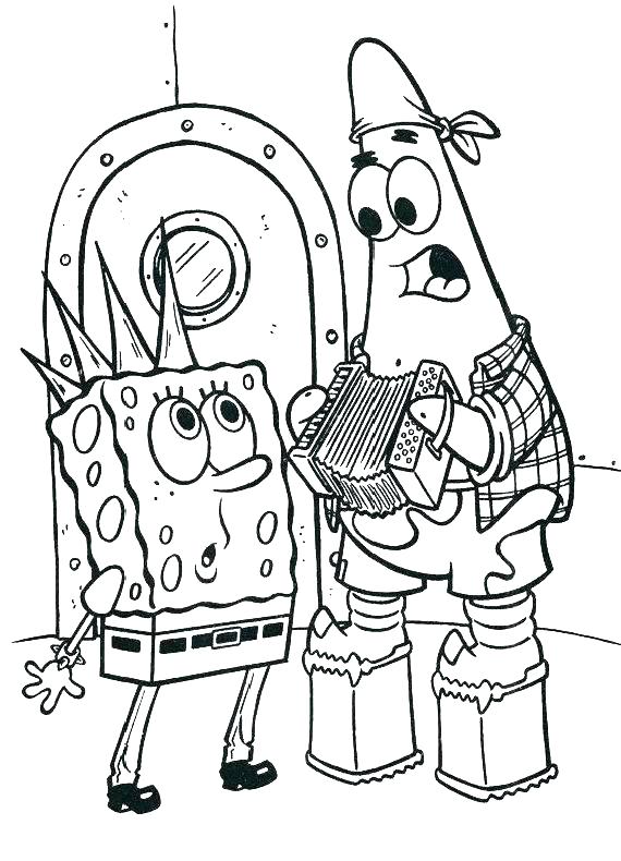570x790 Spongebob Halloween Coloring Pages Coloring Pages For