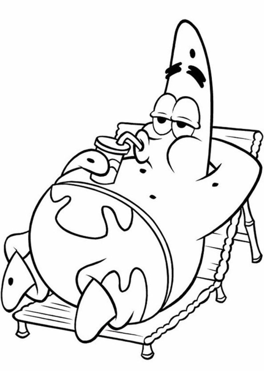 924x1301 Happy Patrick In Spongebob Printable Coloring Pages For Omeletta