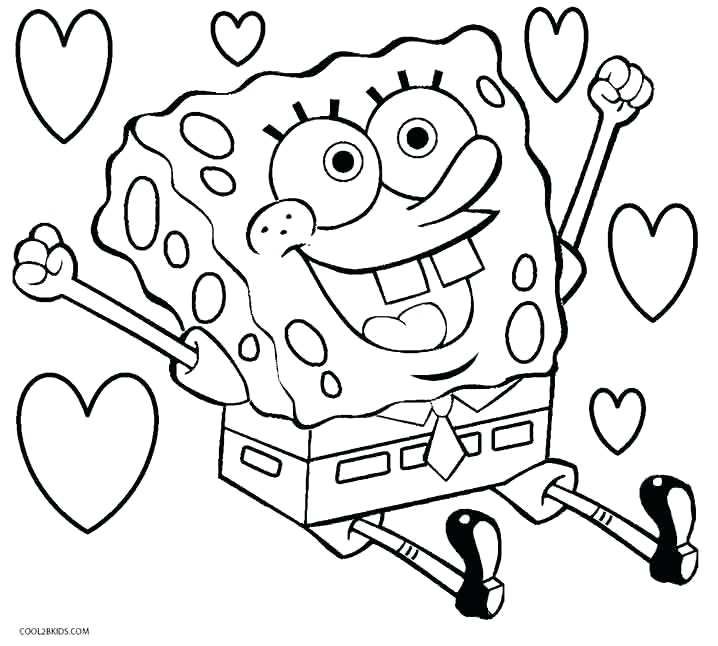 718x646 Printable Coloring Pages For Kids Coloring Pages Spongebob