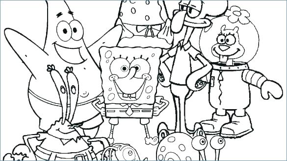 585x329 Coloring Pages Of Spongebob Pants Coloring Page Free Printable