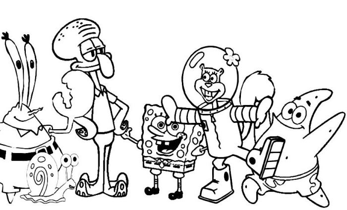 700x424 Printable Spongebob Coloring Pages All Character