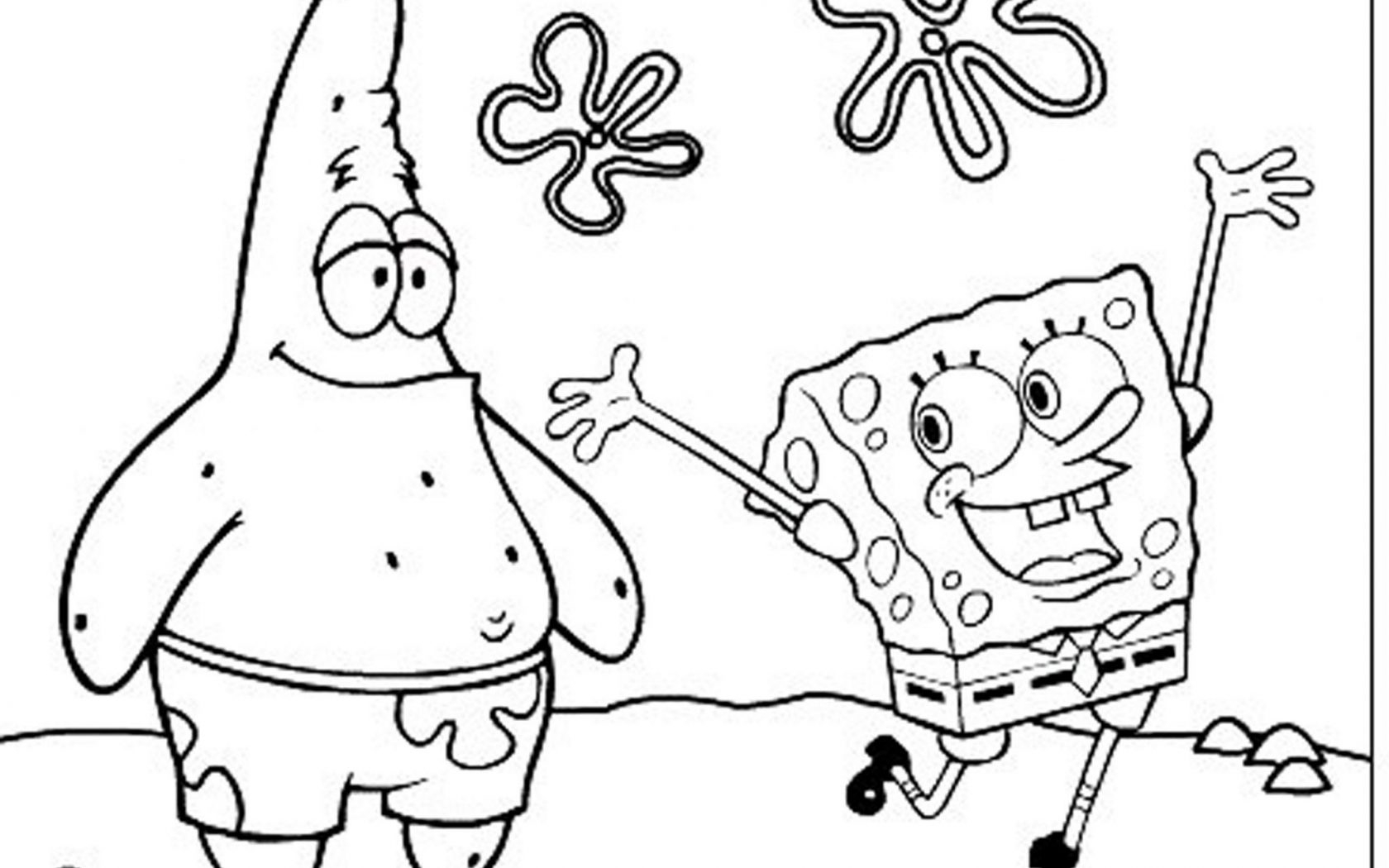 1680x1050 Awesome Spongebob Squarepants Coloring Pages Free Printable