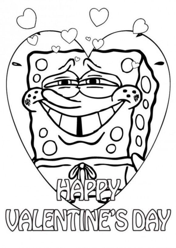 Spongebob Valentine Coloring Pages