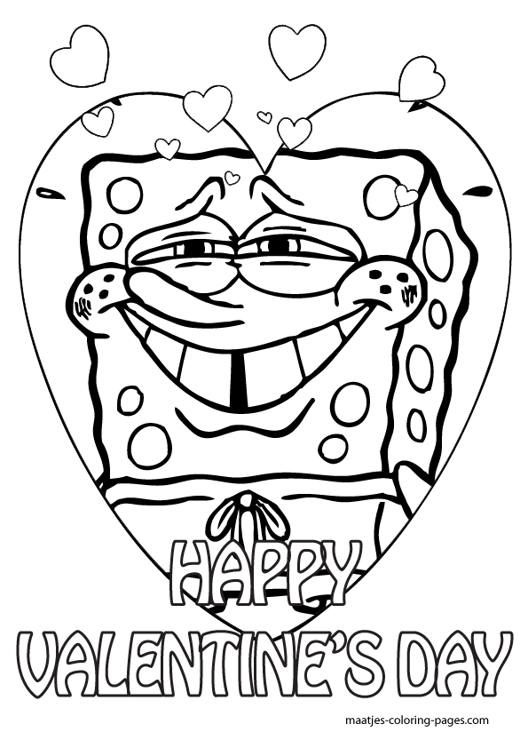 595x842 Spongebob Valentine Coloring Pages