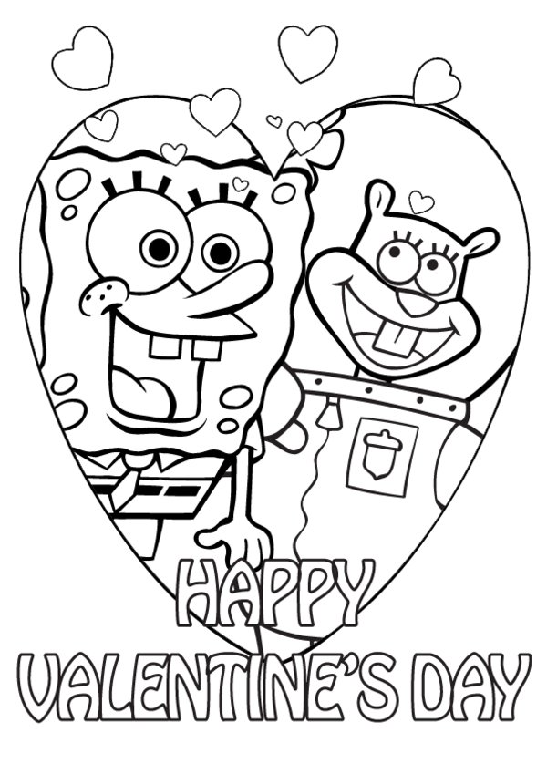 600x849 Spongebob Valentine Coloring Pages Quotes Amp Wishes
