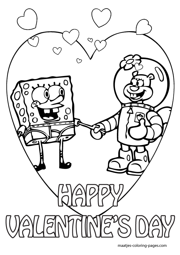 595x842 Valentine's Day Coloring Pages Spongebob Valentines Day Coloring