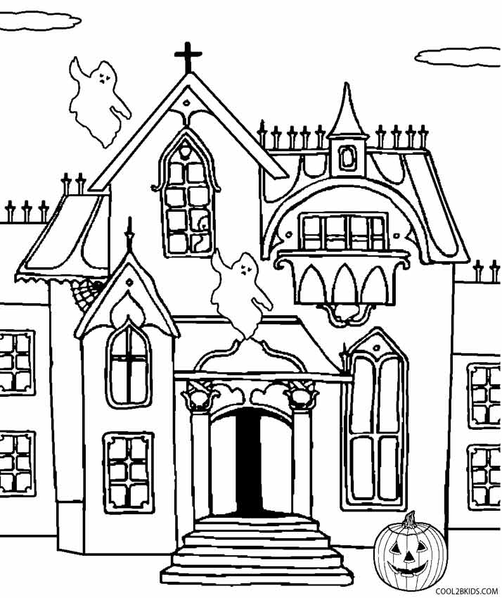 714x850 Haunted Castle Coloring Pages