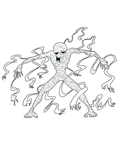 387x500 Spooky Halloween Tree Coloring Page Scary Pages For Kids