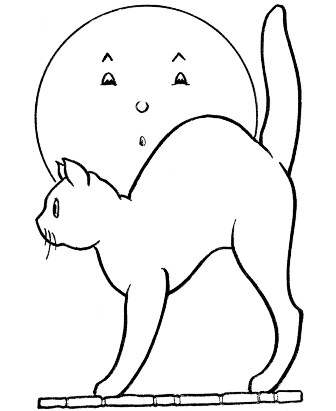 Spooky Cat Coloring Pages