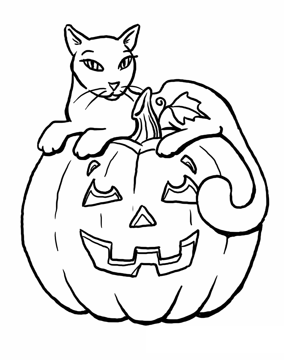 991x1255 Halloween Cat Coloring Pages To Print
