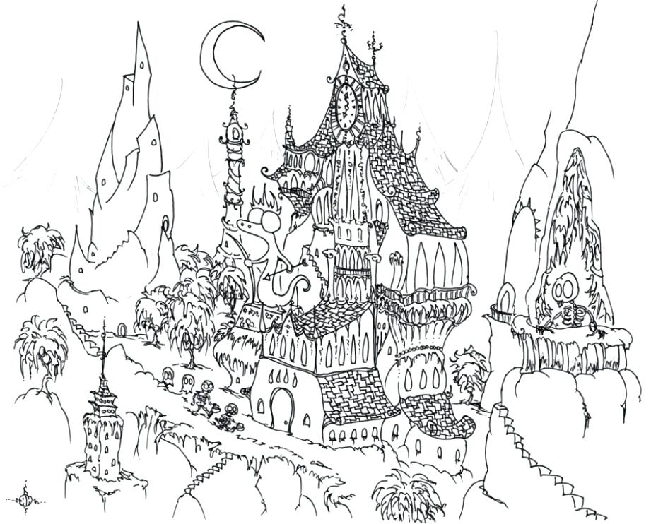 921x742 Scary Halloween Pictures To Color Inside And Out Spooky Halloween