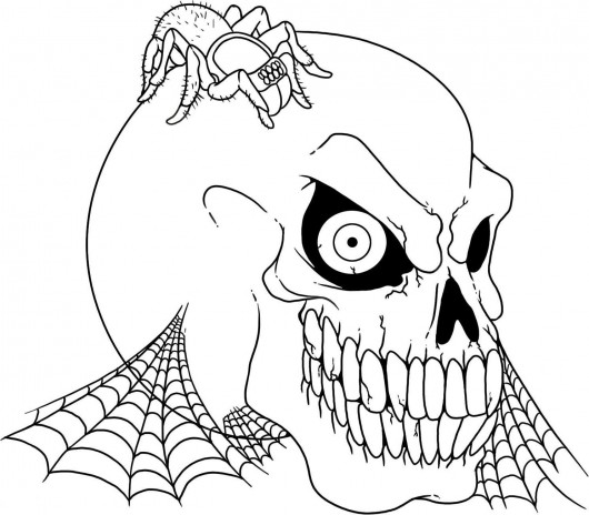 530x464 Spooky Halloween Coloring Pages Printable Scary Halloween Pictures