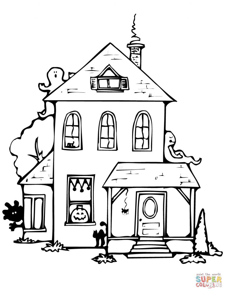 768x993 Haunted House Coloring Pages Haunted House Coloring Page Free