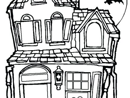 440x330 Haunted House Coloring Page Color The Haunted House Coloring Page