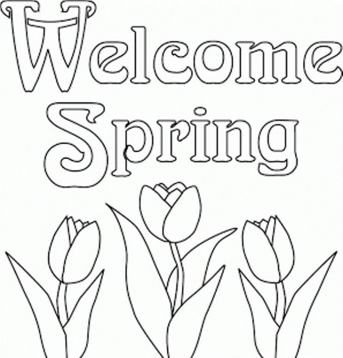 700x731 Welcome Spring Coloring Pages Color Sheets To Printable