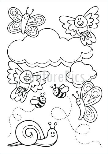 353x500 Baby Animals Coloring Book A Spring Scene With Baby Animal