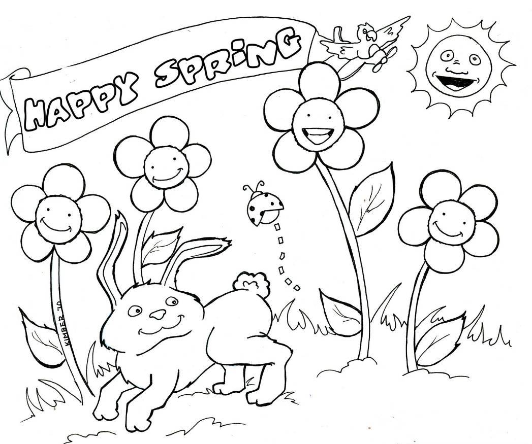 1047x875 Coloring Pages Spring