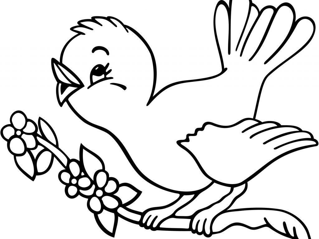 1024x768 Easy Bird Coloring Pages For Preschoolers Spring Birds Adult Page