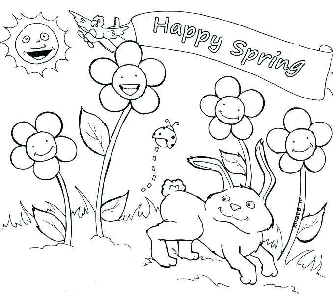 678x600 Happy Spring Coloring Pages Happy Spring Coloring Pages Spring