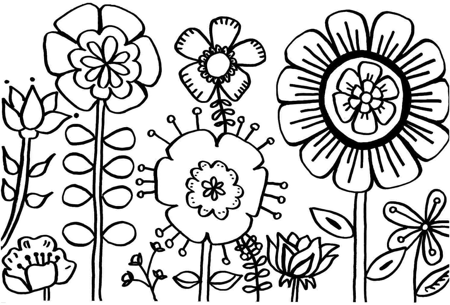1500x1017 Spring Things Coloring Page