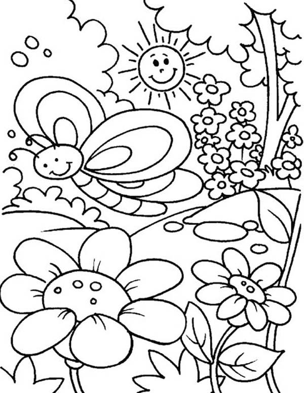 600x776 Springtime Coloring Pages Springtime Coloring Pages Funycoloring