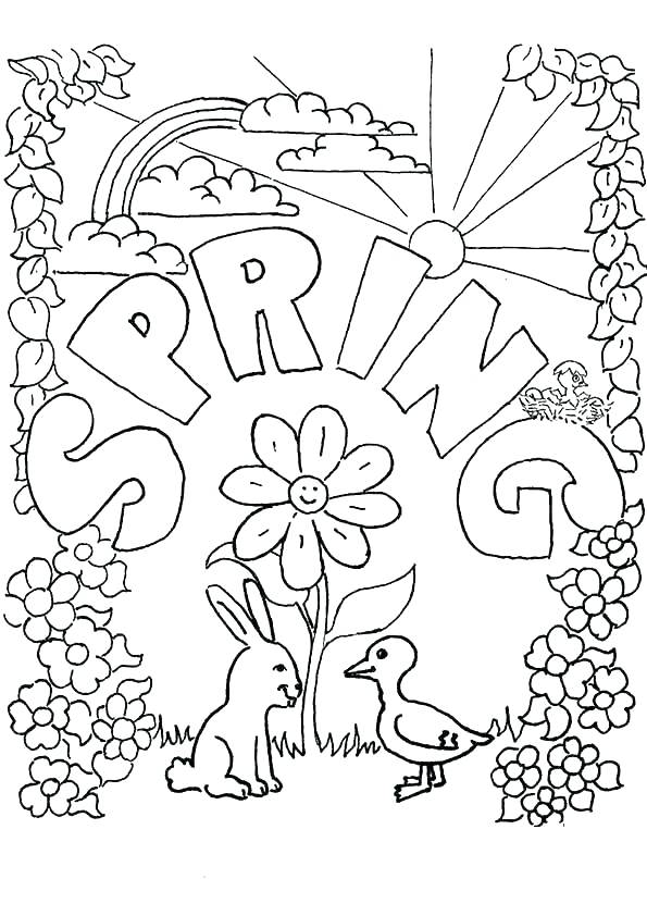 595x842 Spring Coloring Pages Printable Spring Time Coloring Pages Picture