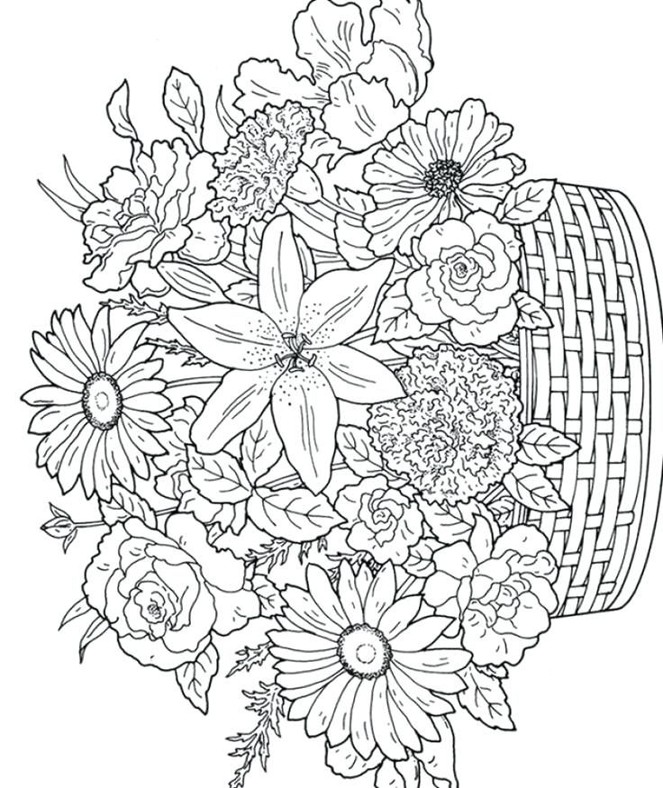 736x875 Coloring Pages Adults Printable For Spring Coloring Pages Adults