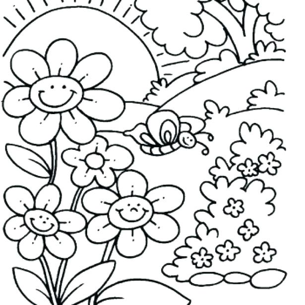 615x615 Free Spring Coloring Pages Spring Coloring Pages For Preschoolers
