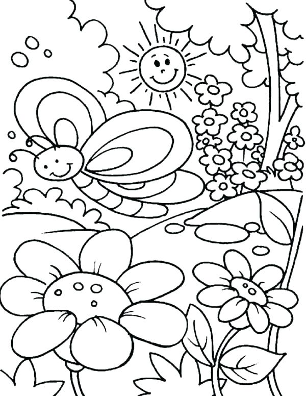 600x776 Welcome Spring Coloring Sheets Spring Coloring Pages