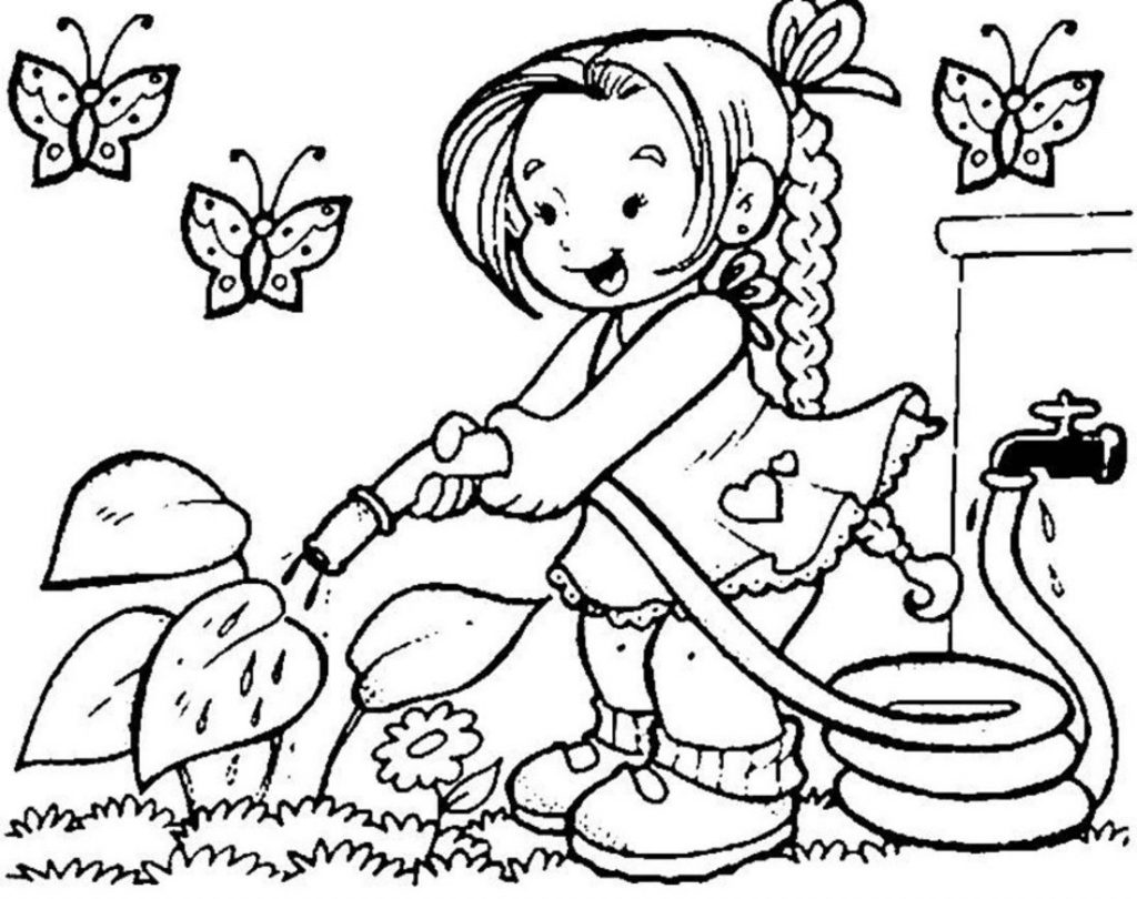 1024x810 Spring Coloring Pages Nature Free Printable Season For Kids