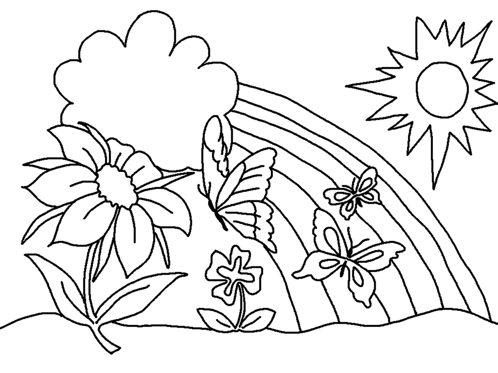 1024x768 Spring Coloring Pages, Printable Spring Coloring Pages, Free