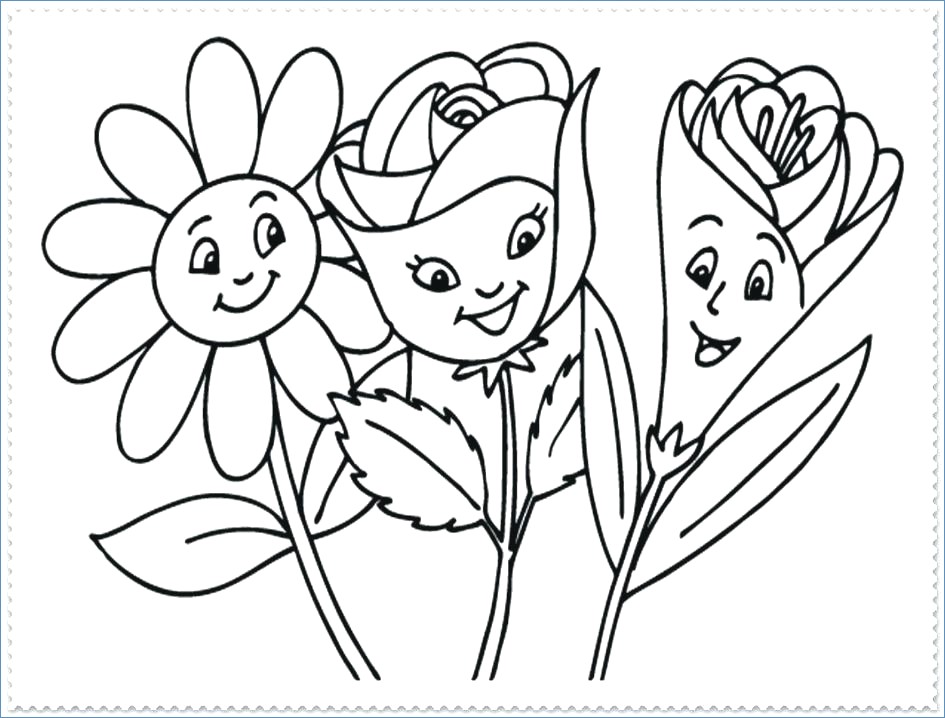 945x718 Spring Flowers Coloring Pages Children