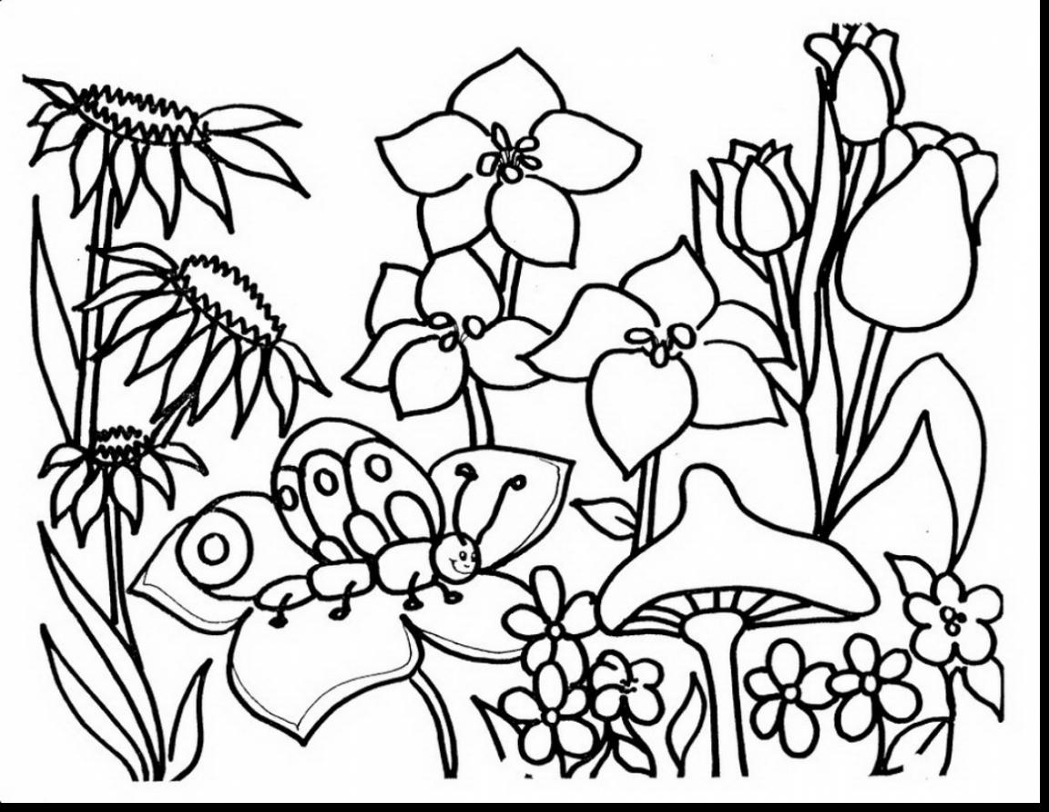 1152x891 Easter Spring Flowers Coloring Pages