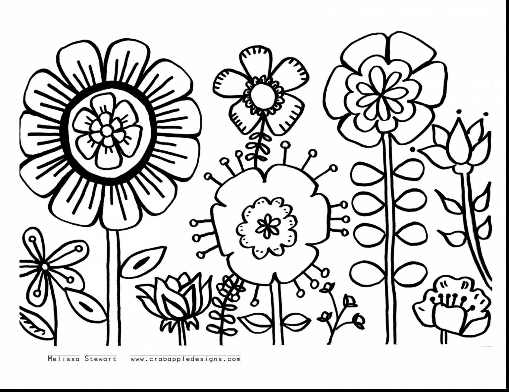 1760x1357 Cool Wonderful Spring Flower Coloring Pages Printable