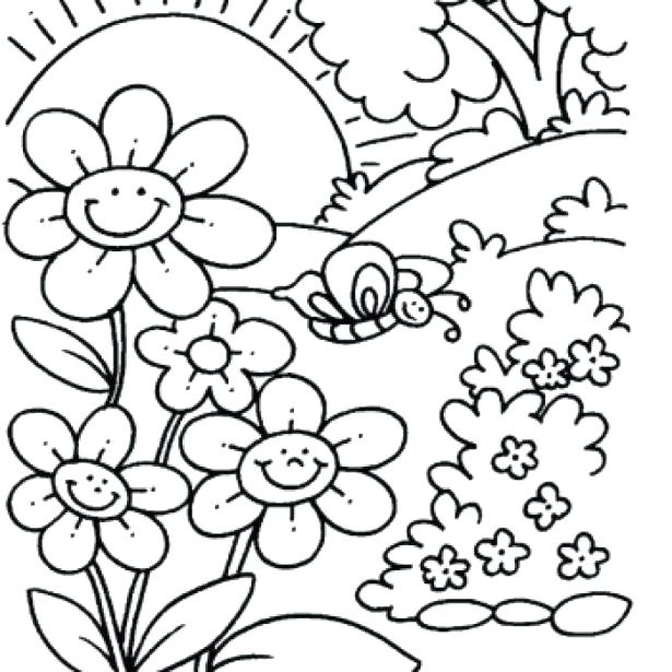 615x615 Printable Spring Coloring Pages Spring Coloring Pages
