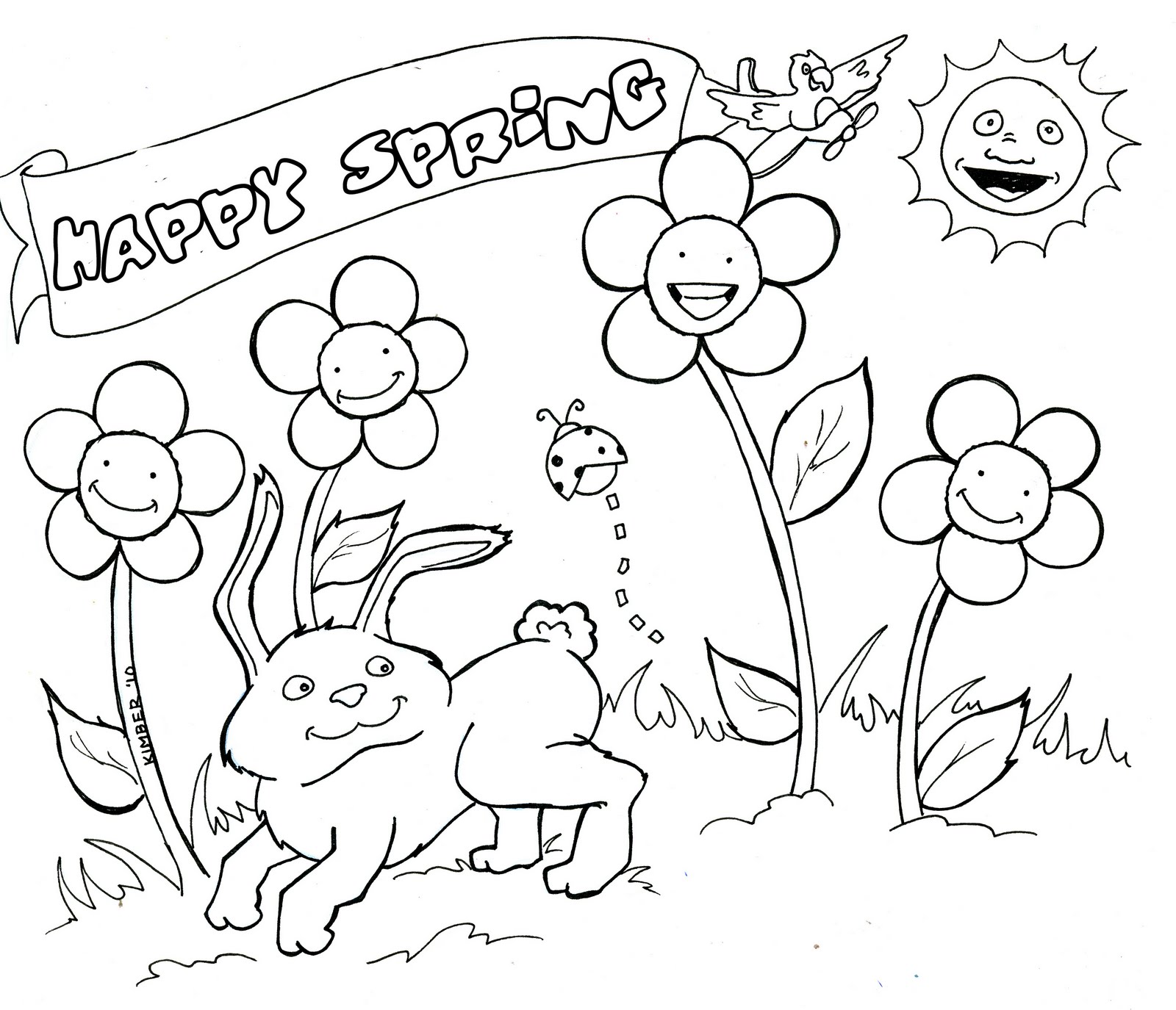 1600x1375 Printable Spring Coloring Pages