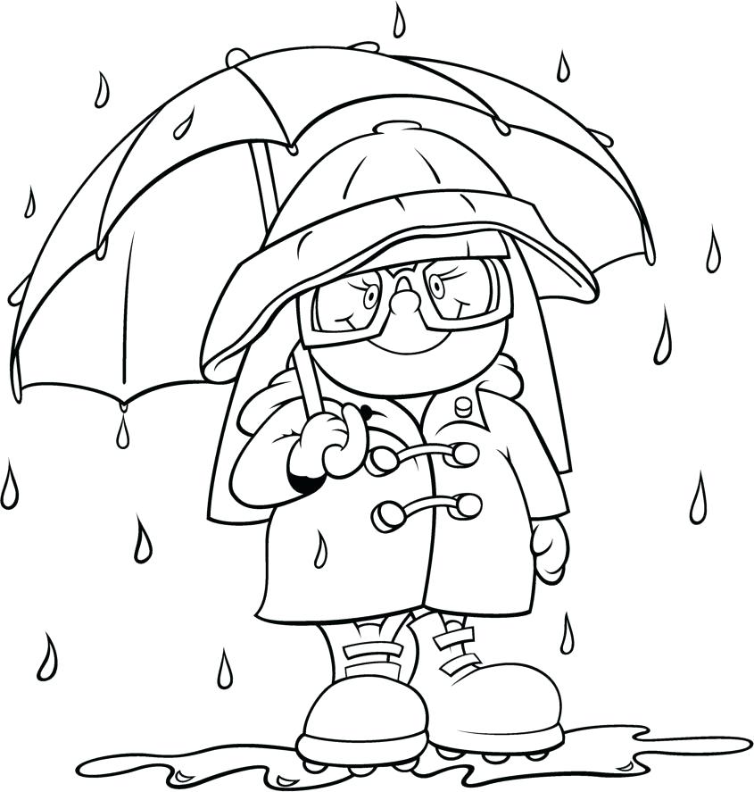 845x887 Boy With His Umbrella And Rain Jacket Under The Spring Rain