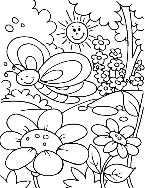 600x776 Spring Themed Coloring Pages Spring Coloring Pages Spring Coloring