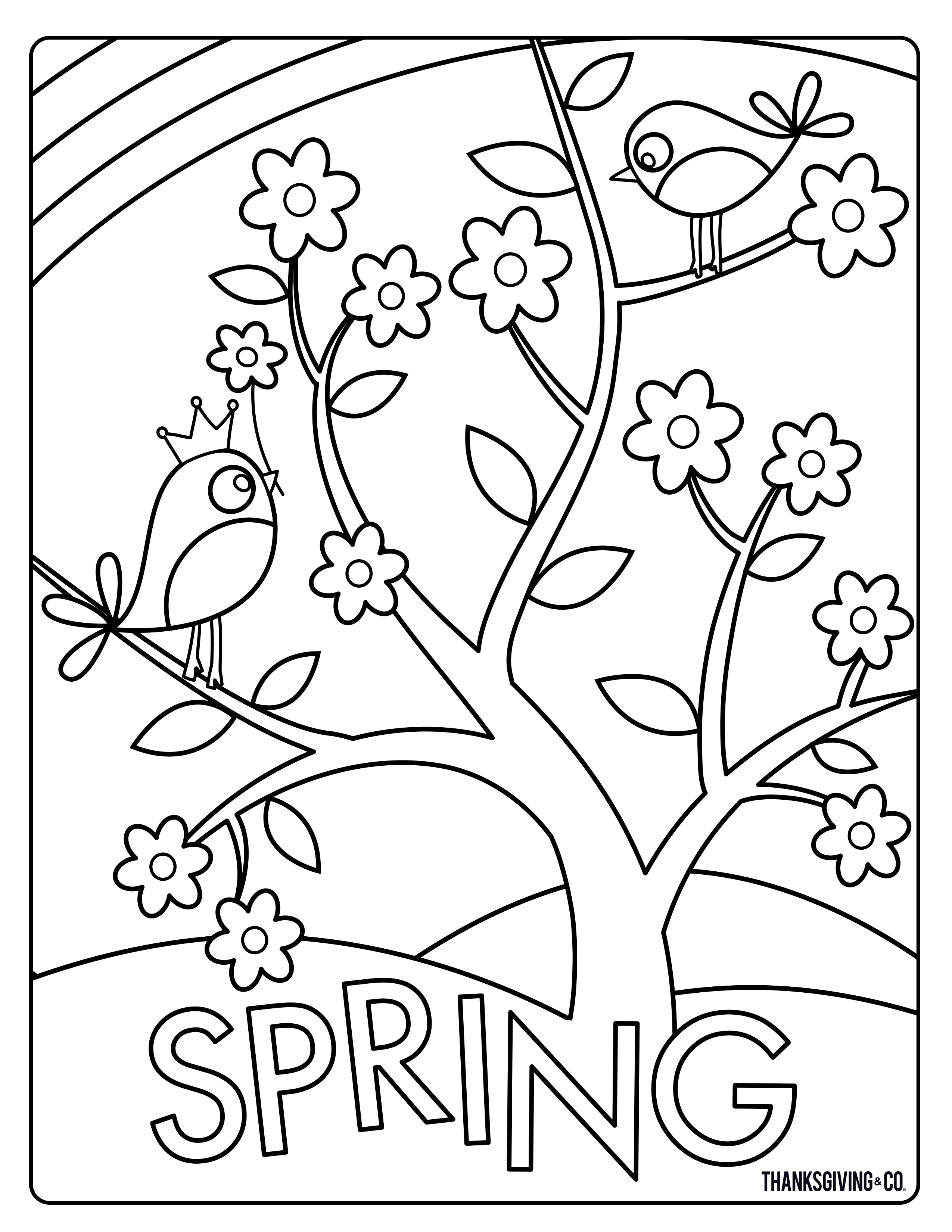 2550x3300 Sweet And Sunny Spring Amp Easter Coloring Pages