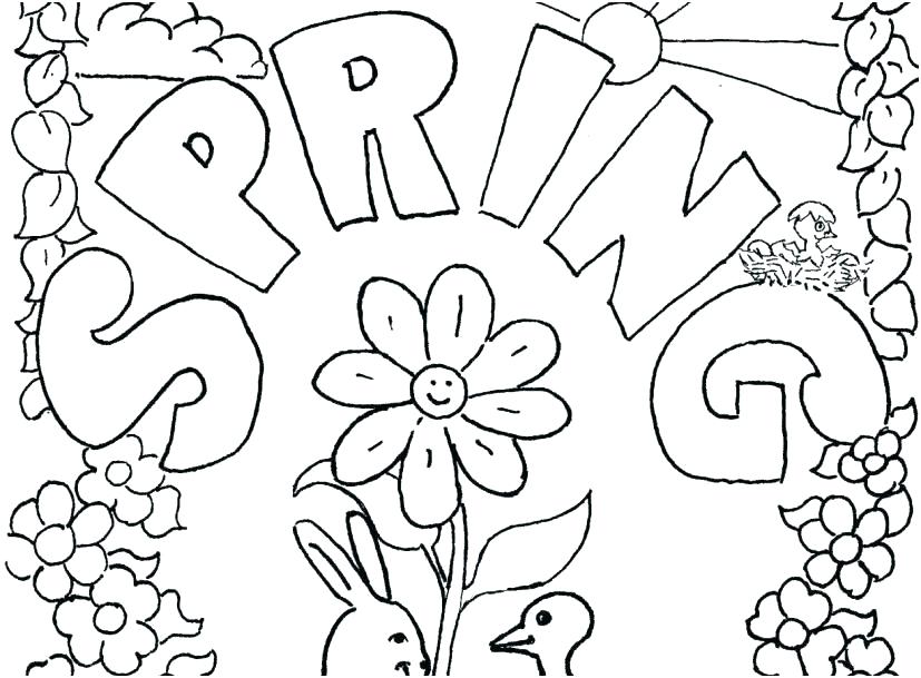 827x609 Free Spring Coloring Pages Printable